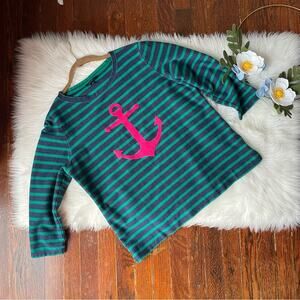 Y2K Lands’ End Anchor Knit Striped Top